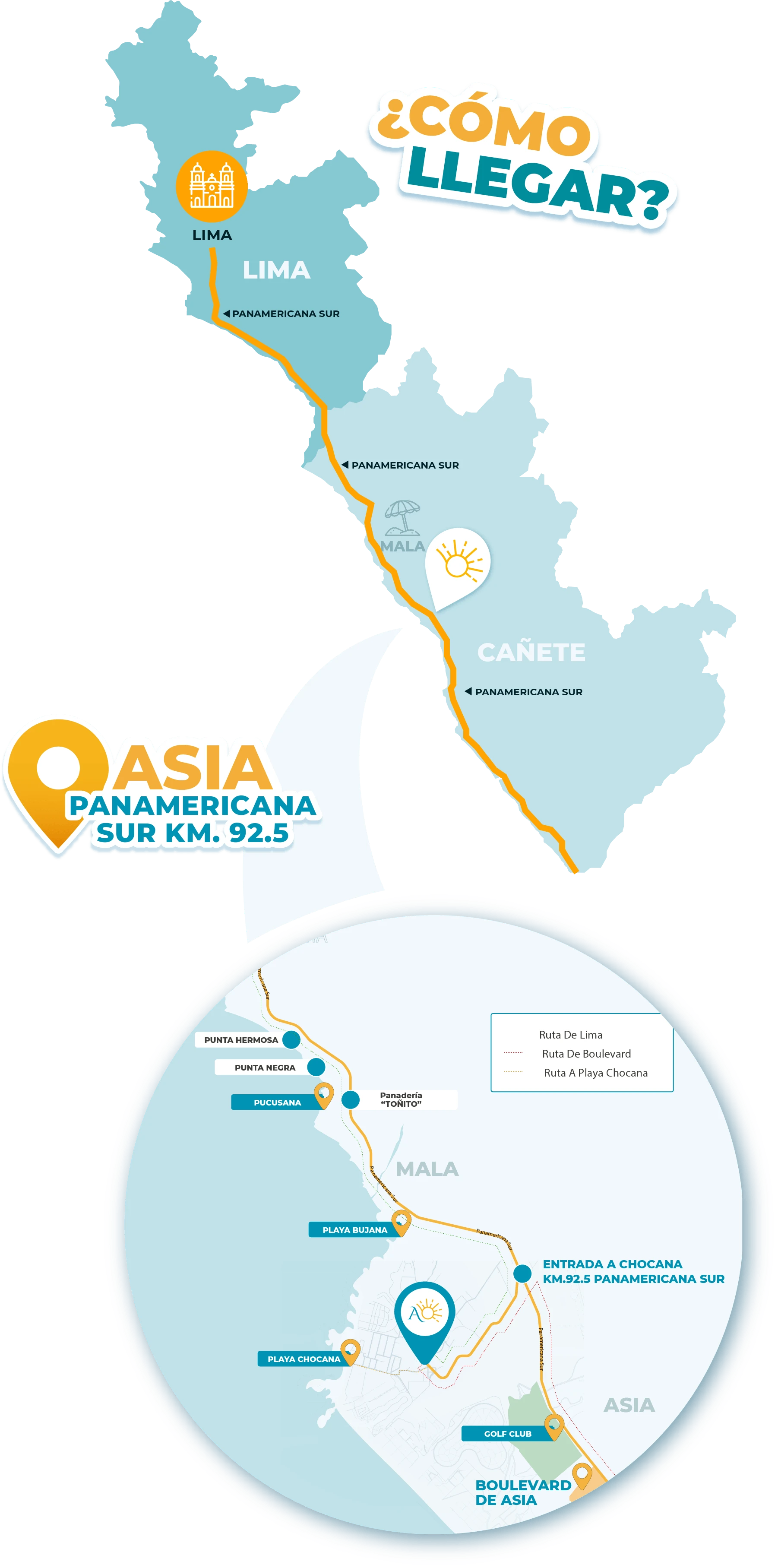 Mapa de ubicación del Condominio Apolo - Panamericana Sur Km 92, Asia